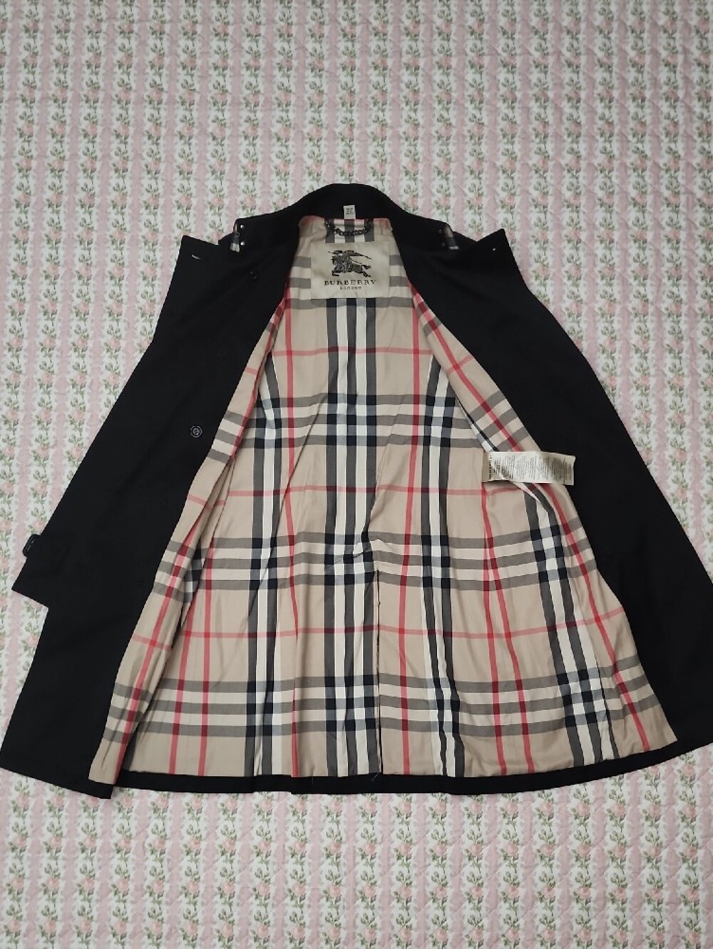 Burberry London Kensington Black Double-Breasted Trench Coat US 2 UK 4 ITA 36